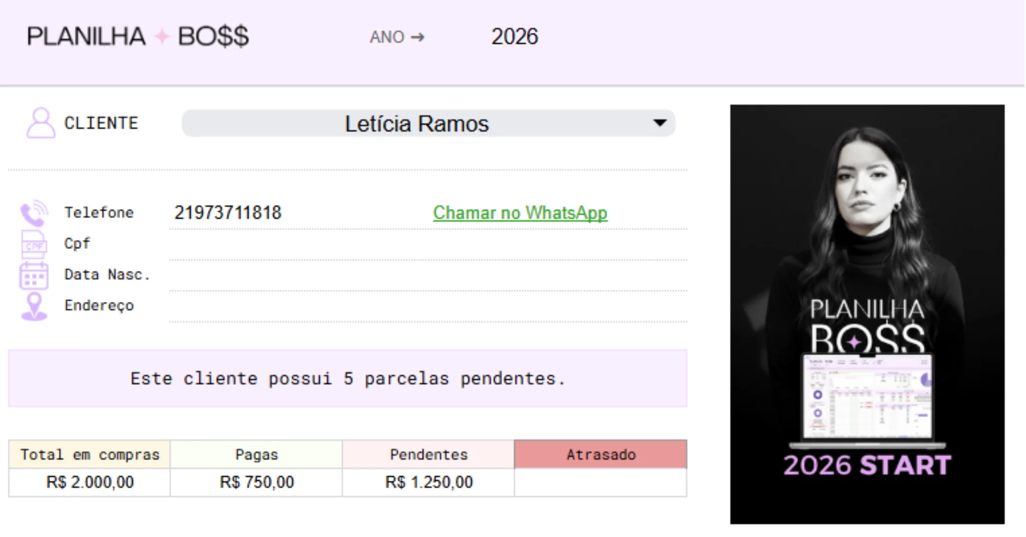Dados do Cliente