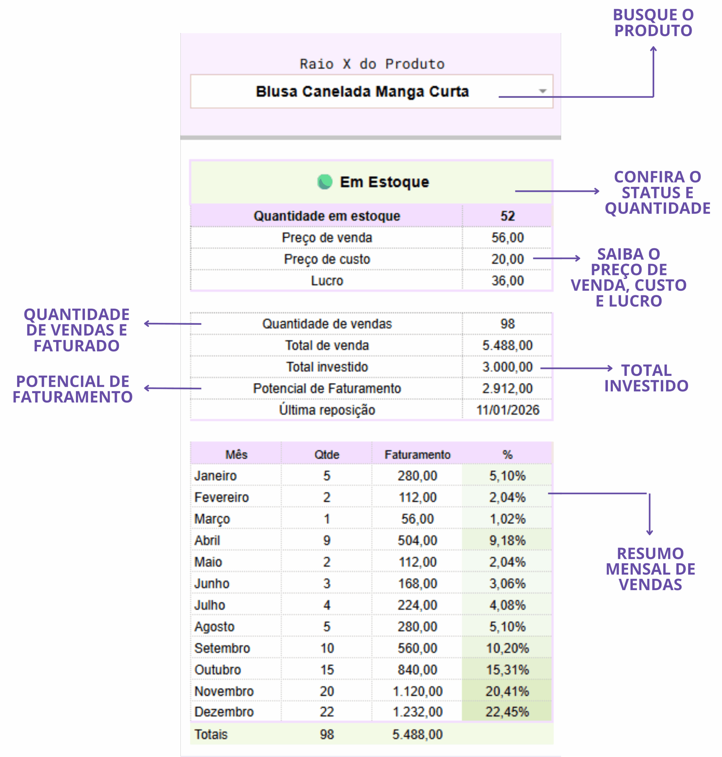 3 cores disponíveis